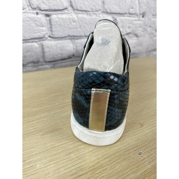 Kenneth Cole Blue Python Snakeskin Sneakers Shoes size 8.5 NWT Animal Print Shoe - Picture 6 of 13